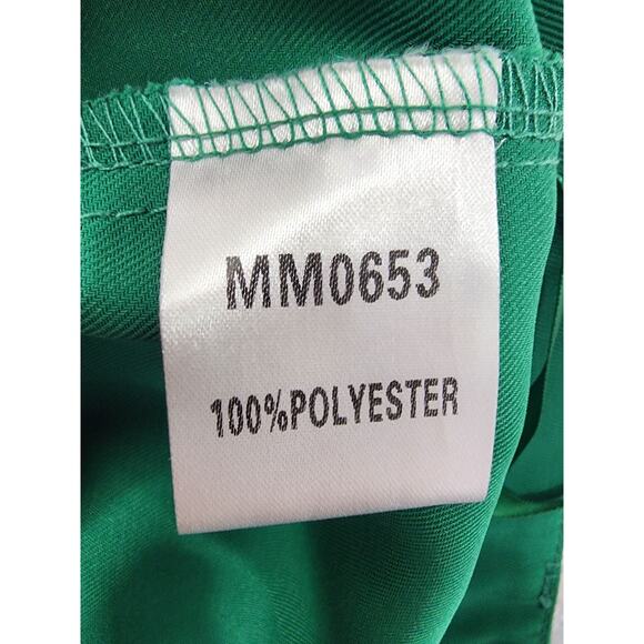 Double Crazy High Rise Wide Leg Pants Size L Green Back Zip Office Career Dressy - Picture 4 of 10